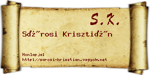 Sárosi Krisztián névjegykártya