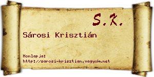 Sárosi Krisztián névjegykártya